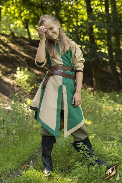 Basic Tabard - Green/Dark beige